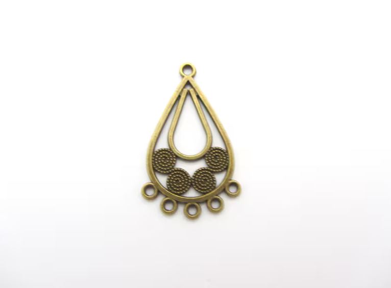 The Lot of 4 pendants, oval connectors tan